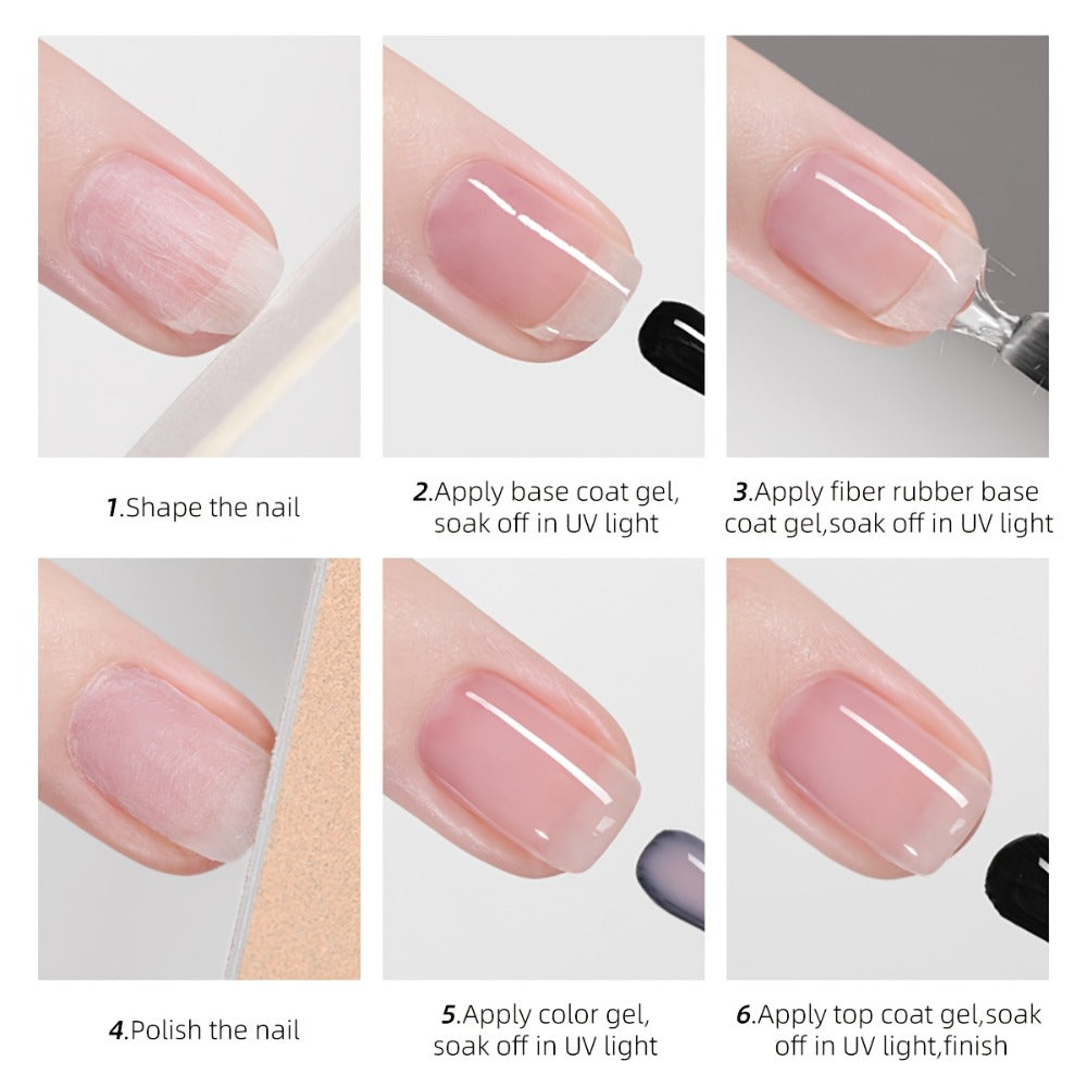 Fiber Repair Nail Glue 3pcs Set – Quick Dry Fiberglass Reinforced Adhesive for Nail Tips Extension, Broken Nail Repair & Nail Art, Crystal Clear Photo Frame Bottle Precision Applicator
