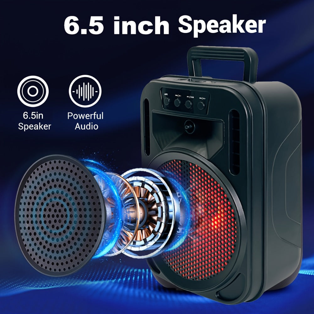 8-Inch Subwoofer Party Speaker 1000W Portable Rechargeable Wireless Bluetooth | Heavy Bass, FM Radio, LED Lights, Remote Control, Built-in Mic, AUX/USB/TF – Outdoor & Indoor Karaoke Boombox