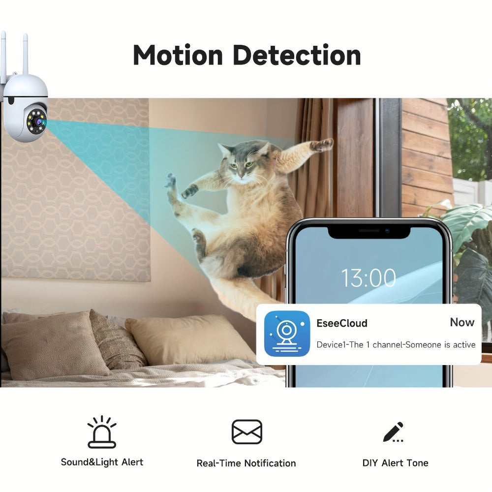 2-Pack Indoor Security Camera 2K QHD, Dual-Band 2.4/5GHz WiFi, 355° Pan PTZ, AI Motion Tracking, Full-Color Night Vision, Two-Way Audio, SD & Cloud Storage – Baby Monitor Pet Cam Home Surveillance
