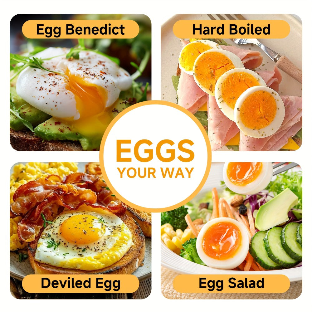 Electric Egg Boiler & Cooker with Auto Shut-Off – Single & Double Layer, Multi-Function for Hard Boiled, Soft Boiled, Scrambled, Omelette, Steamed Vegetables & Dumplings, 4 Colors
