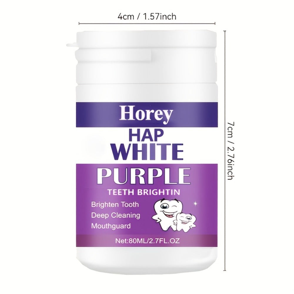 Purple Teeth Whitening Powder for Sensitive Teeth – BPA-Free Alcohol-Free Tooth Polishing Powder Deep Cleans Removes Odors Whitens Teeth Gentle Non-Irritating 3-Day Brushing Program for Adults