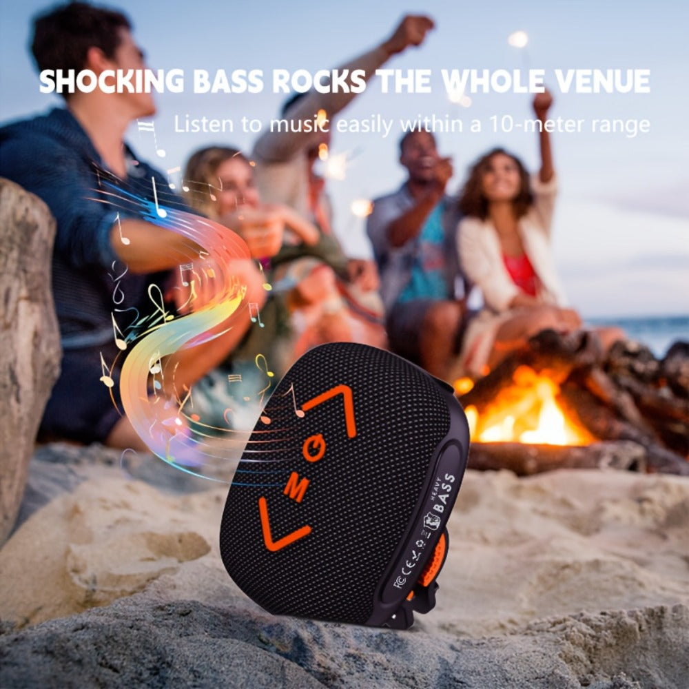 Wireless Bike Speaker IPX5 Waterproof, 7W Stereo Deep Bass Bluetooth Bicycle Speaker, 1200mAh 10-Hour Battery, Hands-Free Calls, TF/TWS Support, Secure Mount for Motorcycle Bicycle Scooter Outdoor Riding
