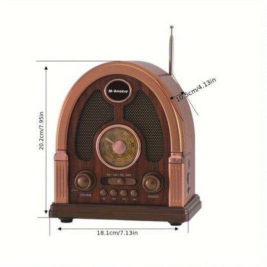 Portable AM FM Shortwave Radio with Bluetooth Audio, TF Card Playback & Rechargeable Power