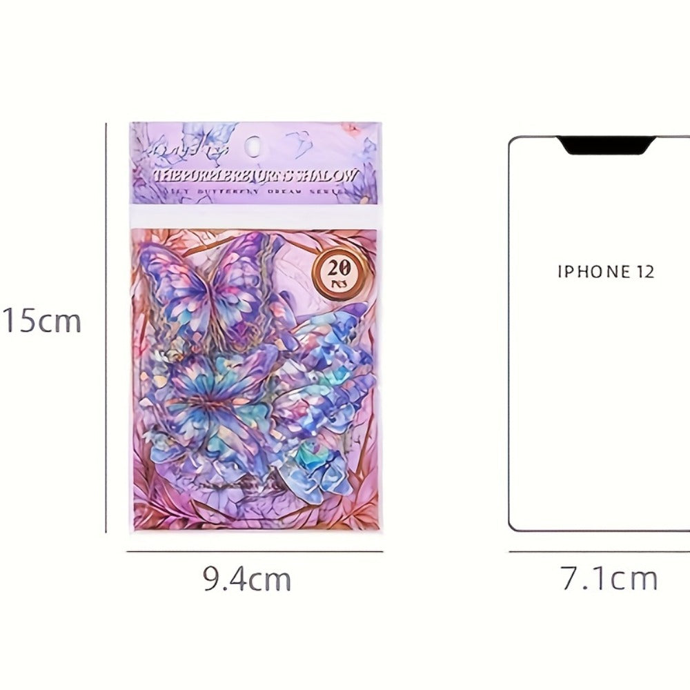 3D Butterfly Stickers 120pcs Holographic Glitter Resin Clear Aesthetic Decal Pack for Scrapbooking Journals Phone Cases Laptops Water Bottles DIY Crafts – Gift for Teen Girls