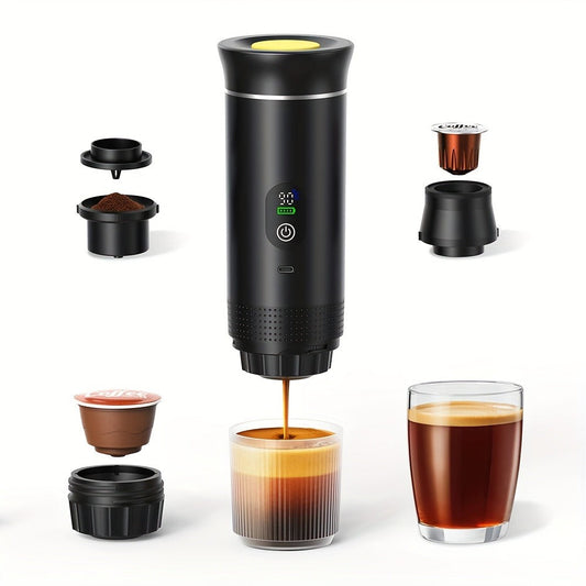 Portable Espresso Machine with Self-Heating, USB-C Charging and Temperature Display