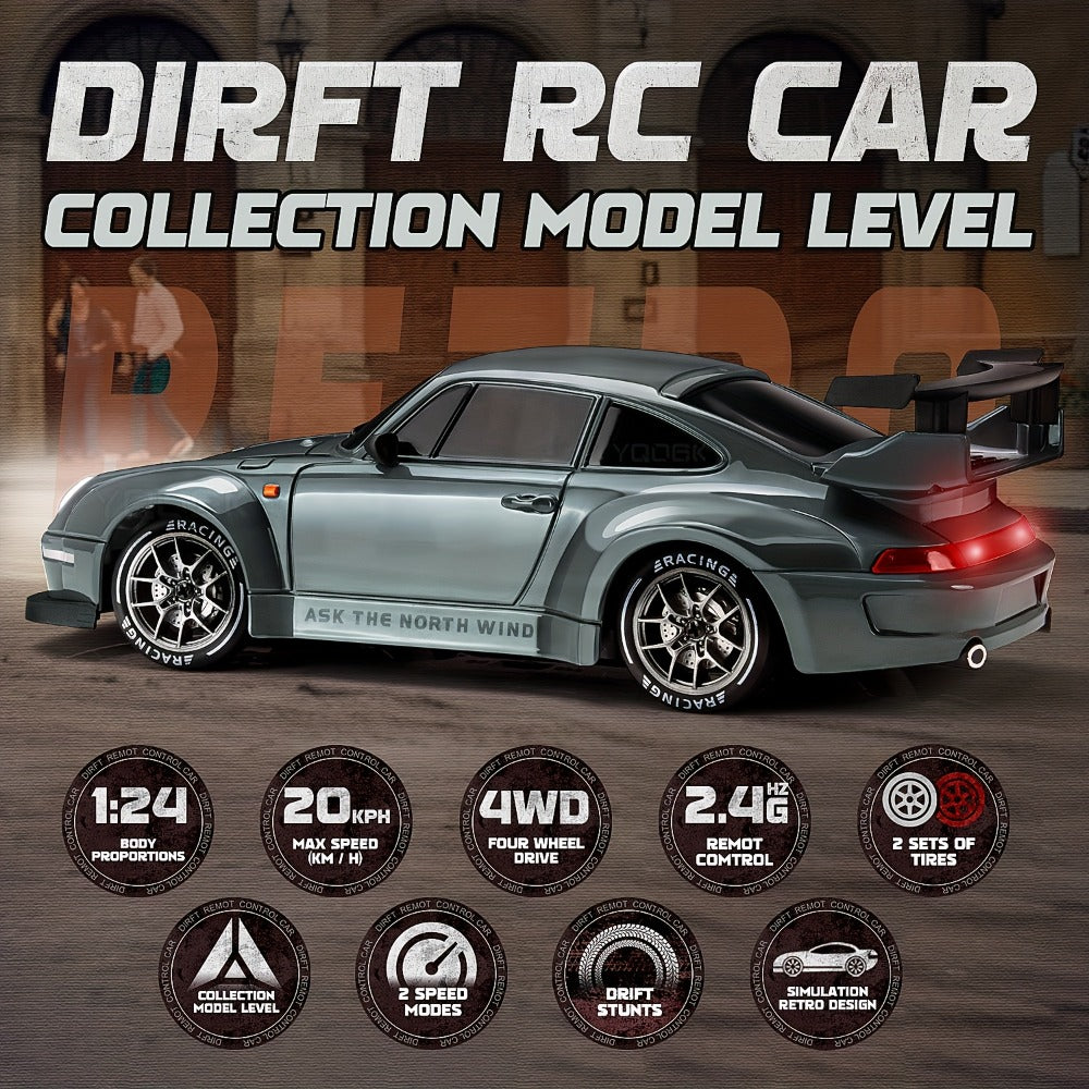 Drift RC Car 1:24 Scale S814, 360° Spin Remote Control Stunt Car in 5 Colors