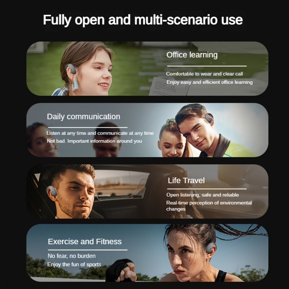 90H Wireless Earphones ENC Noise Cancellation 3D Deep Bass Secure Earhook Sport Running Earbuds Long Battery Life Bluetooth Compatible iOS Android Black White Green