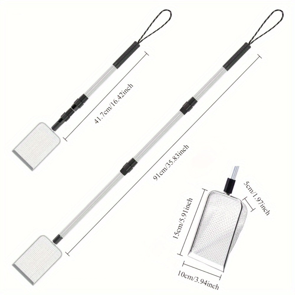 Beach Sand Sifter Scoop with Three-Section Telescopic Handle, Single or 2-Pack