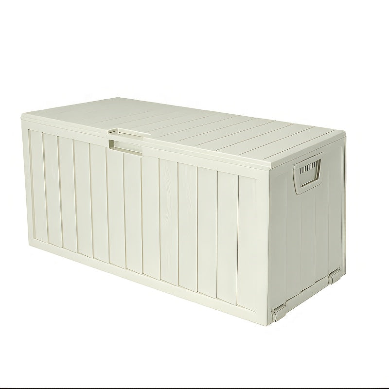 Waterproof Deck Box Outdoor Storage Cabinet 35/75 Gallon – Enhanced Version with Handles & Wheels | Large Patio Storage Box for Pool Accessories, Garden Tools & Outdoor Gear | Easy Assembly Lockable