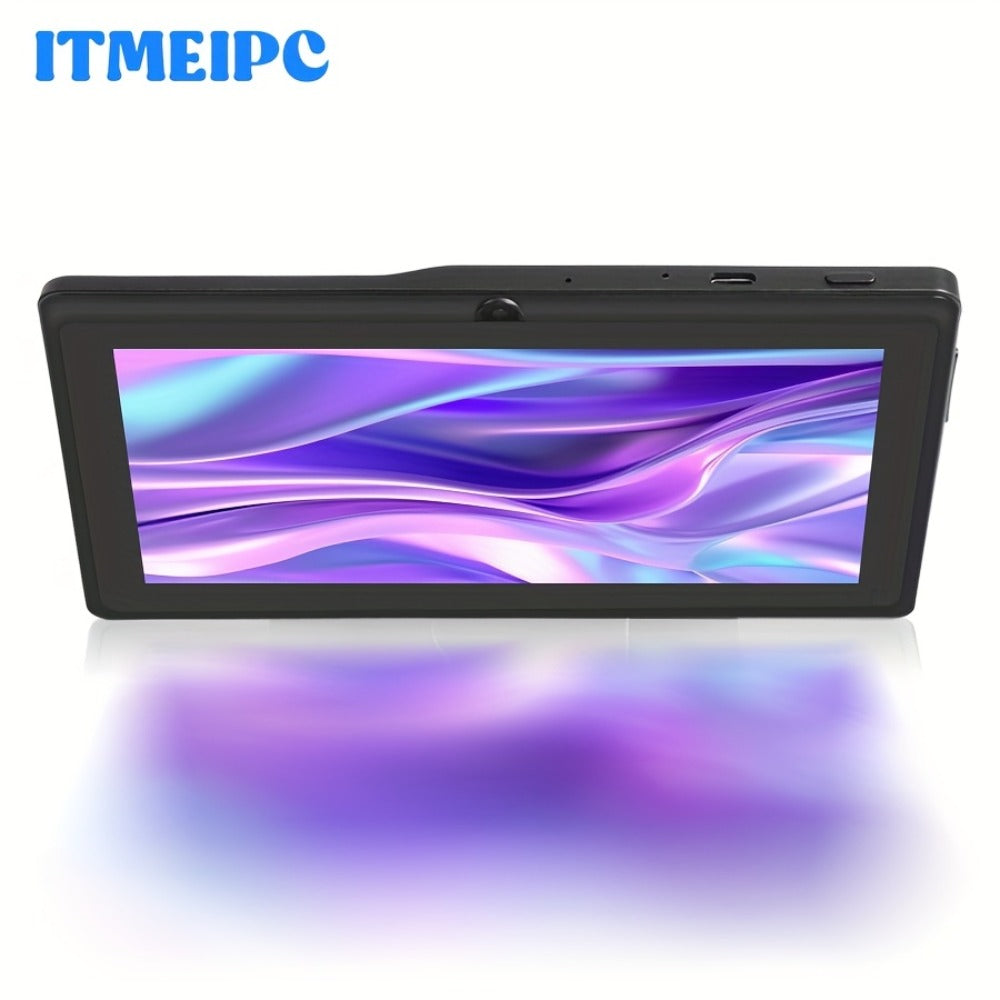 ITMEIPC 7 Inch Android 14 Tablet 4GB RAM 32GB ROM with Protective Case, Overclocked Quad-Core Processor, HD IPS Display, Dual Camera, Memory Card Support, Lightweight Portable Tablet for Work Study Reading Entertainment