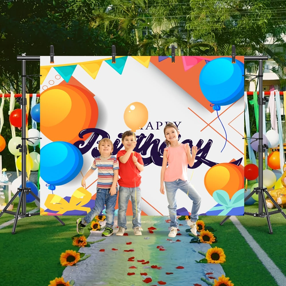 Background Stand Kit 8.5x10ft Adjustable Backdrop Stand for Birthday Party Festival Photography, Heavy Duty Crossbar Support, Easy Assembly, for Indoor Outdoor Events