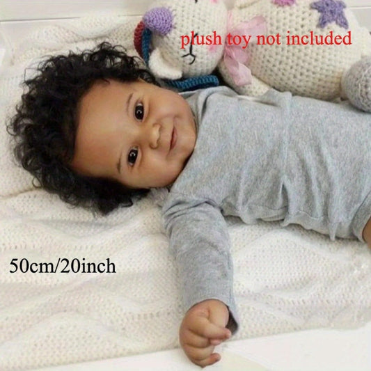 20-Inch Maddie Black Reborn Baby Doll with Soft Vinyl Body