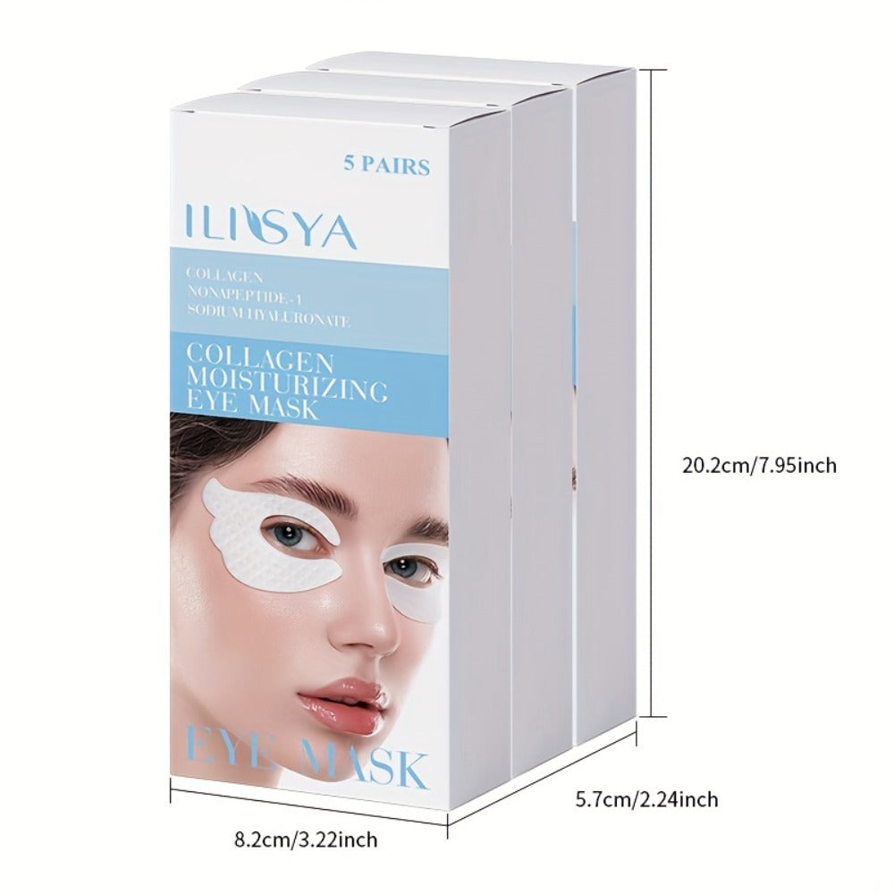 Marine Collagen & Niacinamide Eye Mask 15 Pairs 3 Boxes – Butterfly Design Moisturizing Under Eye Patches for Dark Circles Puffiness & Brightening, Hydrating Eye Skin Care Gift Set for Women