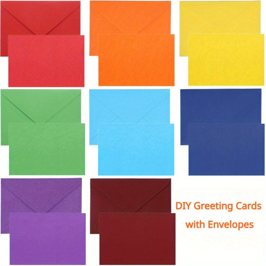 Blank Cards with Envelopes, 4 x 6-Inch Colorful Flat Note Cards, 40 or 80 Sets