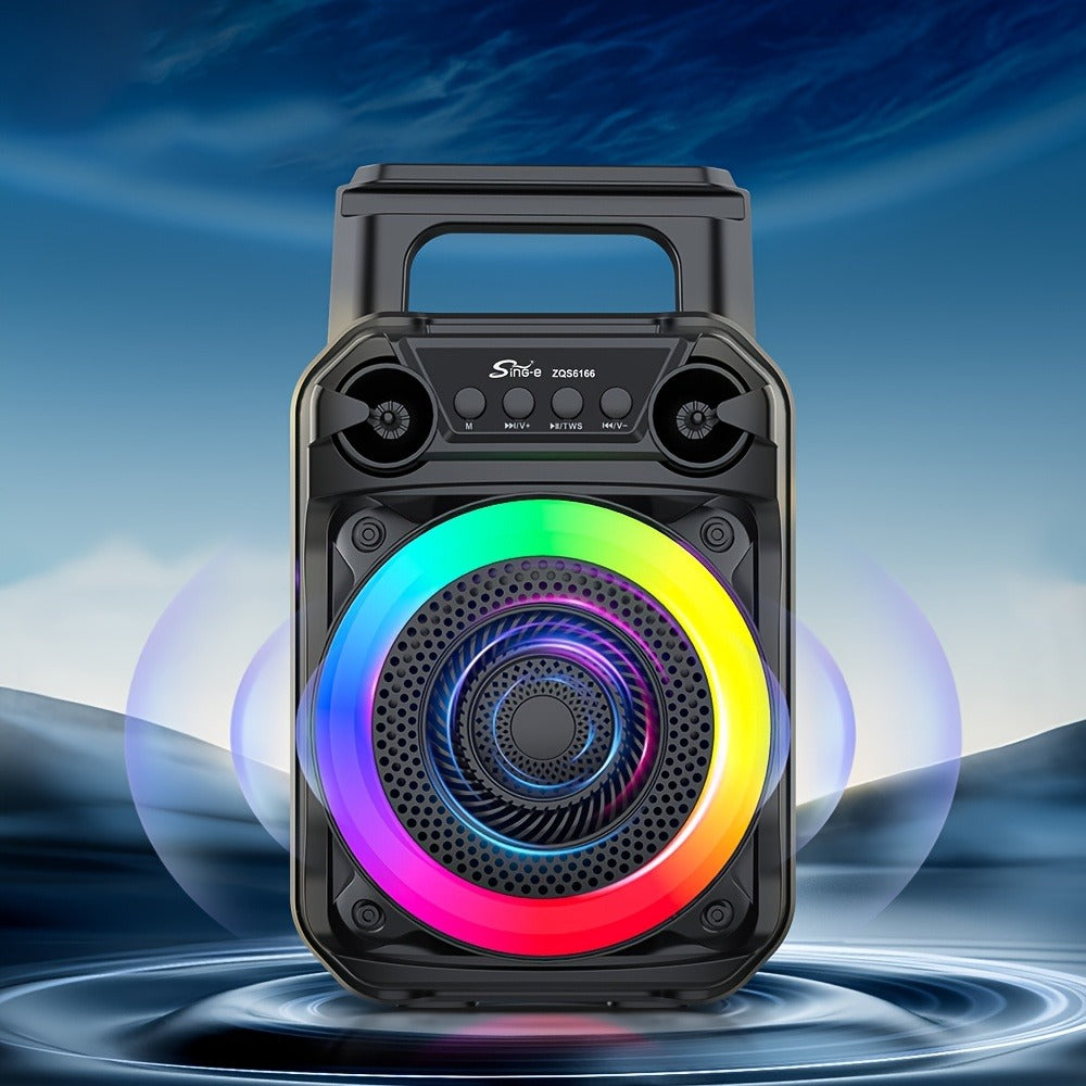 Portable Wireless Karaoke Speaker with Microphone & Bass Boost, TWS Stereo Sound, TF/SD Card Player, Type-C Charging, PA System for Outdoor Street Karaoke Parties Singing Computer DVD