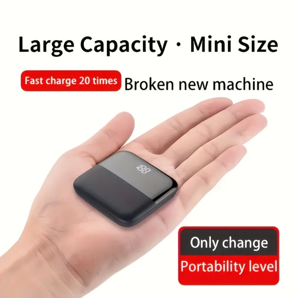 Mini Power Bank 10000mAh Pocket Portable Charger USB-C 5V 2A Slim Compact Battery Pack for iPhone Samsung Xiaomi Android – Lightweight Travel Everyday Carry Charger, Pink Black White Red