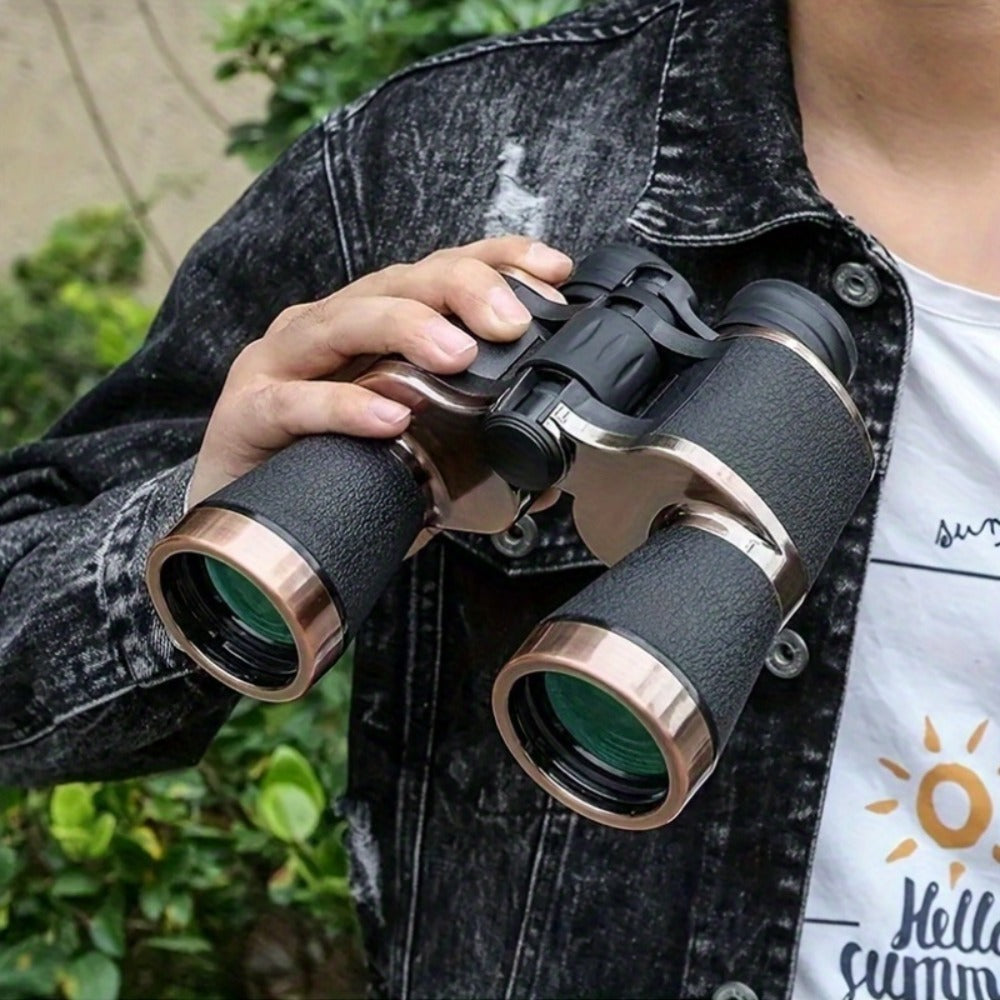 10x50 HD Binoculars for Adults, Professional Compact Long-Range Telescope with FMC Coating & BAK4 Prism, Durable Rubber Grip, Ideal for Hiking, Camping, Bird Watching, Football Games, Concerts