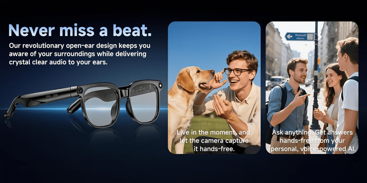 AI Translation Glasses with Camera 8MP HD Video & Photochromic Lenses – Voice Assistant | Object Recognition | Hands-Free Music & Calls | Wireless Smart Eyewear for Travel Business Daily Use | Tech Gift