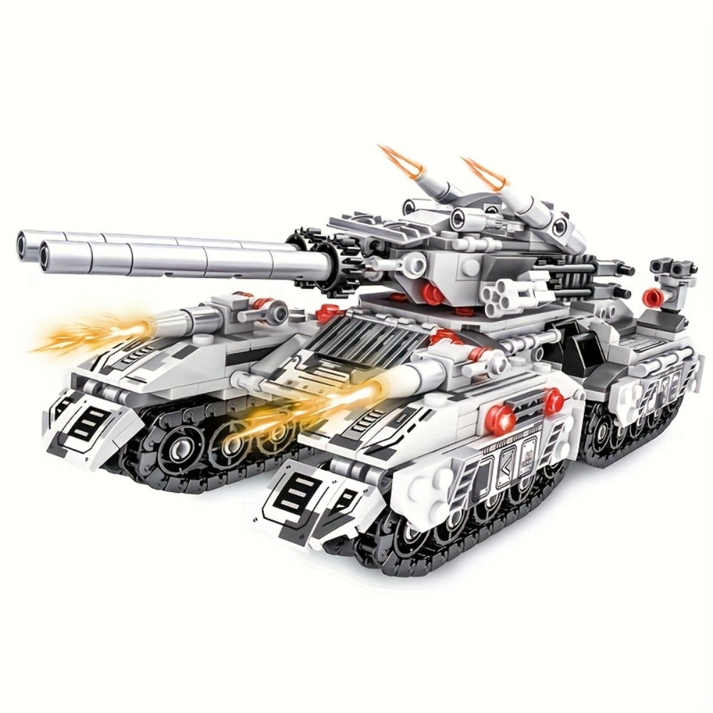 8-in-1 Snow Tank Building Block Set, 1628 Pieces, 9 Military Models