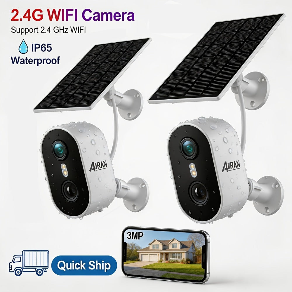 3MP Driveway Outdoor Security Camera with PIR Human Detection – AI Motion Alert, Full Color Night Vision, Two-Way Audio, Siren Alarm, 5000mAh Battery, Alexa Compatible