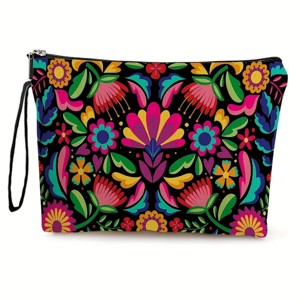 Travel Makeup Bag 4-Pack Set Large Capacity Cosmetic Organizer with Zipper Floral & Cute Animal Print Toiletry Pouch for Women Girls Vacation Business Trip Daily Use Gift