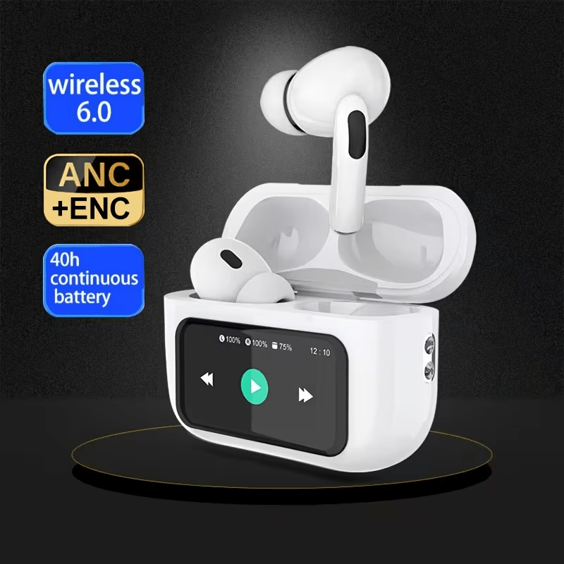 3-in-1 Wireless Earbuds Standard Translation Screen Model In-Ear Earphones Charging Case HD Calling Long Battery Life Ergonomic Compact Lightweight for Learning Study Travel Daily Use