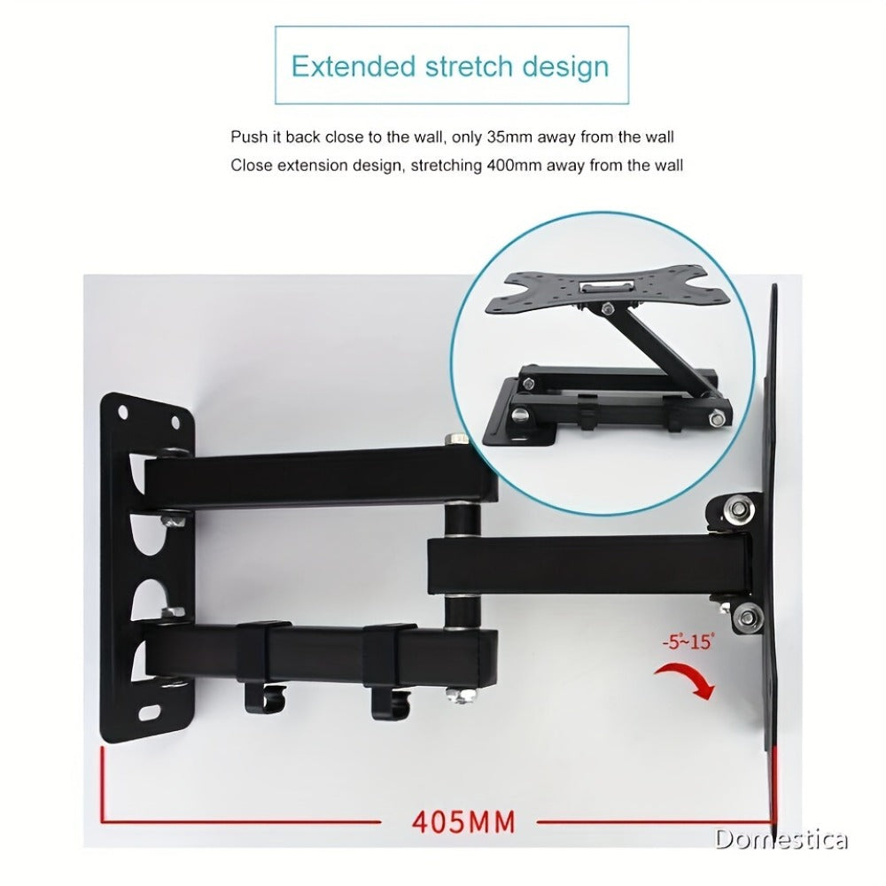 Articulating Full Motion TV Wall Mount 22-55 Inch – Swivel Tilt Extend Bracket for Flat & Curved Screens up to 80 lbs, Universal VESA Compatible, Heavy Duty Steel, Black