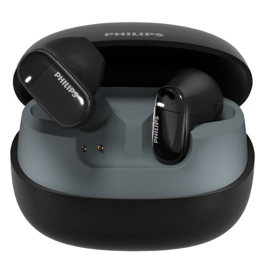 Philips TAT2169 True Wireless Earbuds, LED Power Display, Stereo In-Ear Headphones with Mic for Calls, Large Capacity Charging Case - Compatible with All Smartphones