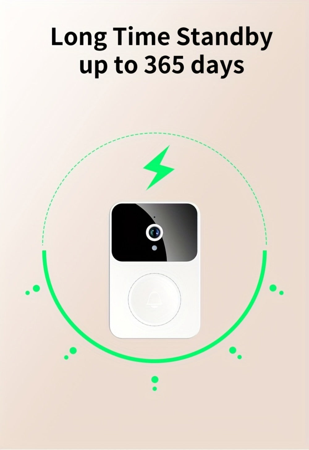 PIR Motion Video Doorbell Camera WiFi HD Night Vision with Two-Way Audio, Cloud & SD Card Storage, 2.4G App Control, Smart Wireless Doorbell for Home Security Intercom Apartment Front Door