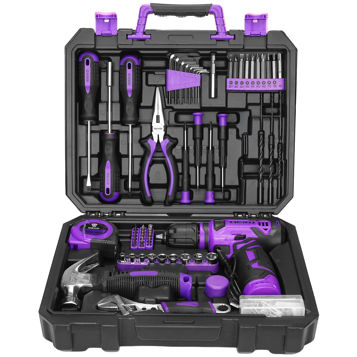 Cordless Drill Tool Kit 119/151PCS – 8V/12V Electric Power Drill Set with Screwdriver, Hammer, Wrench | All-in-One Home Repair & DIY Hand Tools for Women | Perfect Gift