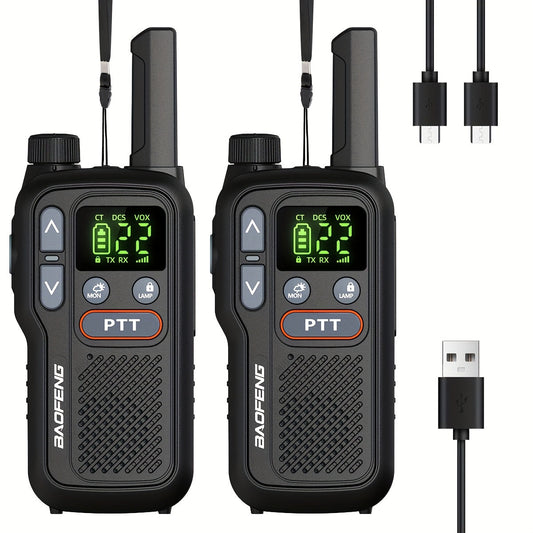 FRS Walkie Talkies, BAOFENG BF-T18 2-Pack with NOAA Alerts, VOX and USB-C Charging
