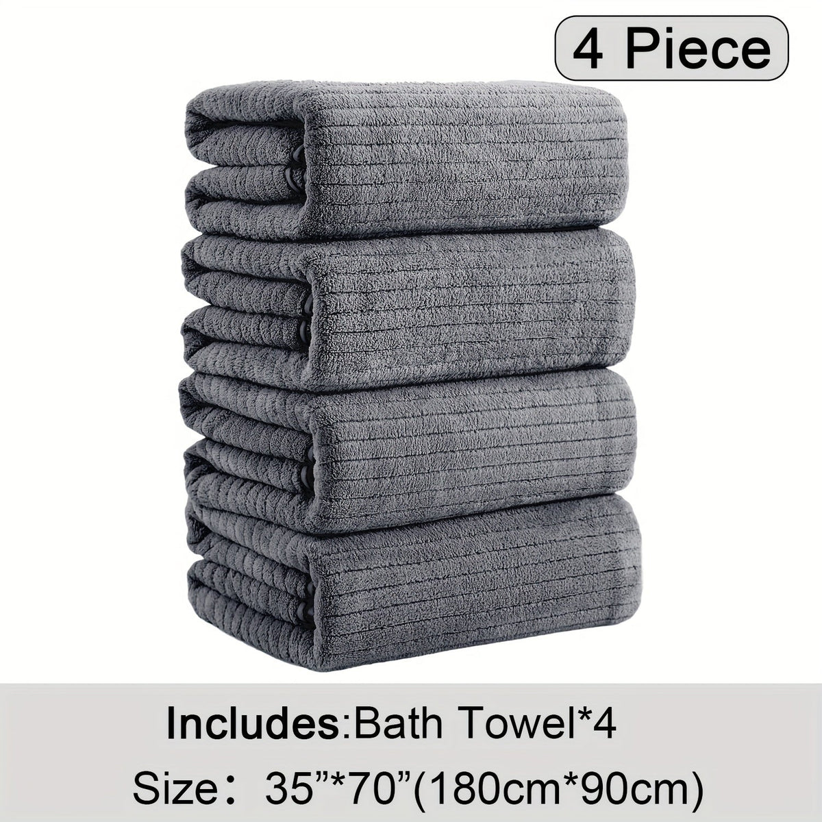 Bath Towels Set 4 Pack 35x70 Inch Oversized Extra Large - Microfiber Super Absorbent Quick Dry XL Bath Sheet Soft Bathroom Towels | 13 Colors | Family Hotel Spa Shower Towel Set Coastal Style