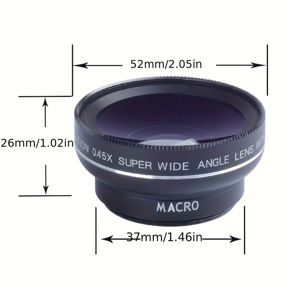 Clip-On Phone Lens Kit 2-in-1 – 0.45x HD Wide Angle & 12.5x Super Macro Lens for iPhone & Android, Universal Smartphone Camera Upgrade for Travel, Nature & Content Creation