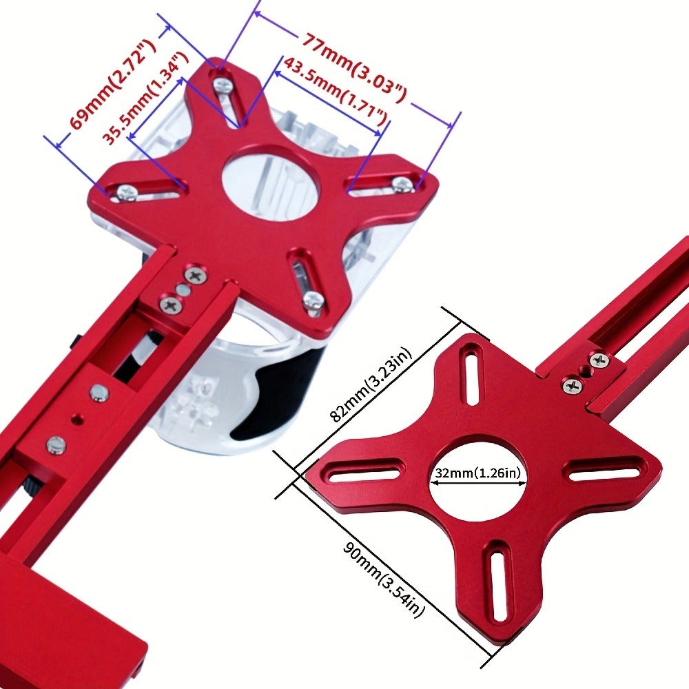 Router Circle Cutting Jig 3-in-1 Woodworking Milling Fixture Precision Circular Cut Guide with Adjustable Groove Bracket for Accurate Dimensional Wood Cutting DIY Carpentry Projects