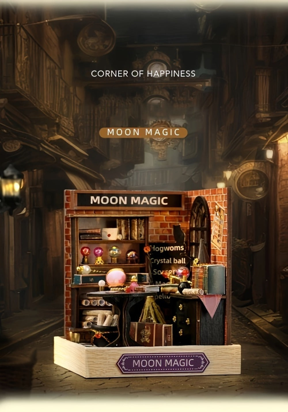 DIY Wooden Miniature House Kit with Dust Cover in Three Themes
