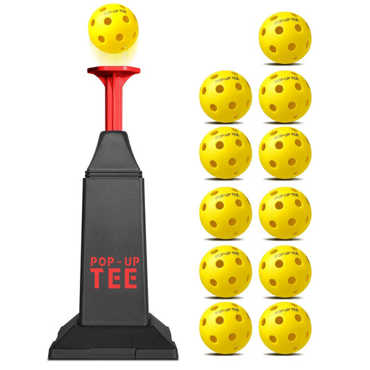 Baseball and Softball Hitting Tee with Ball Popper and 12 Mini Balls