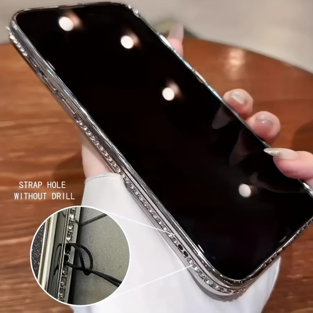 Diamond Side Magnetic iPhone Case for iPhone 17 16 15 14 13 Pro Max Plus Air 16e – Luxury Rhinestone Shiny Electroplated Wireless Charging Supported Protective Cover