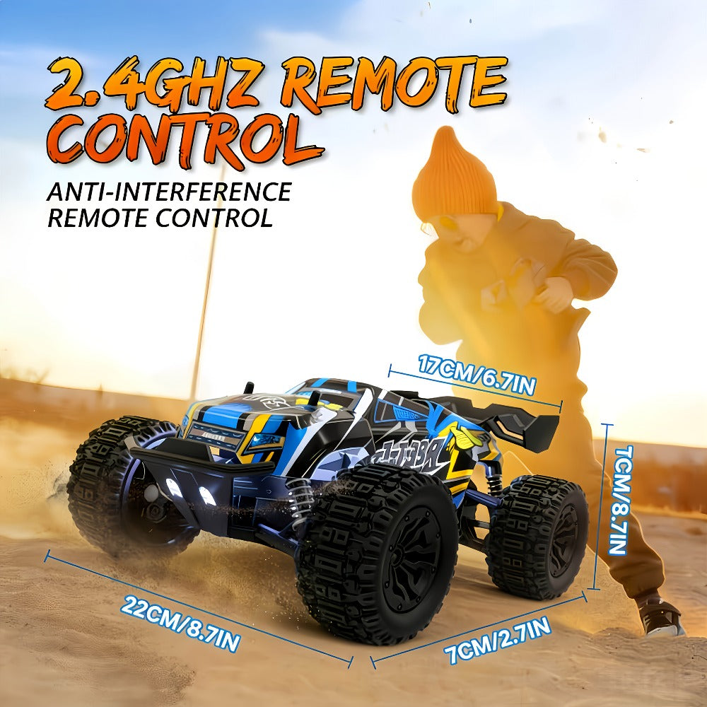 RC Off-Road Car 1:18 Scale 4WD, 35+ KM/H Hobby Grade 2.4GHz Remote Control Truck, Blue or Red