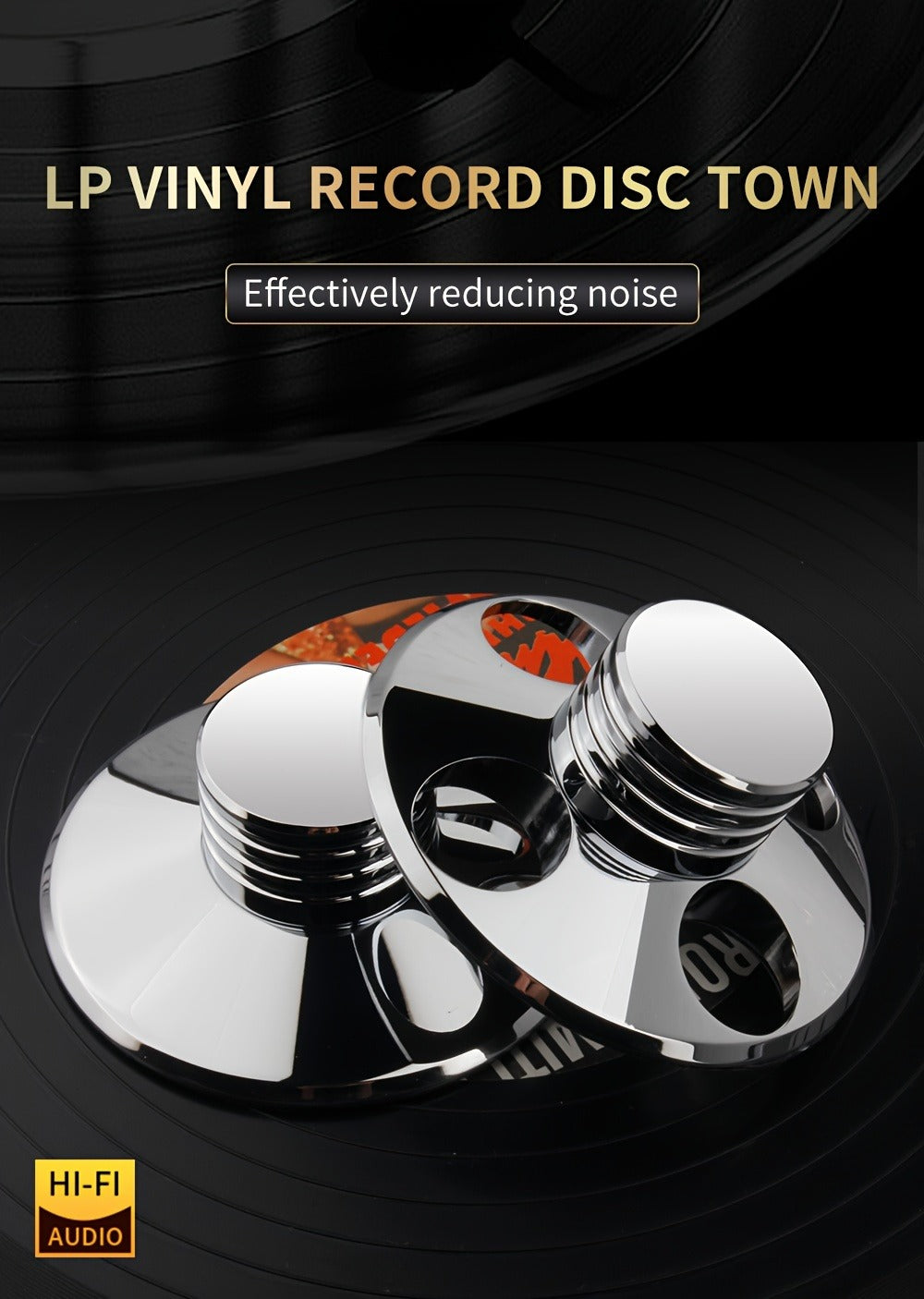 Vinyl Record Weight Stabilizer LP Clamp for Turntables | Metal Disc Stabilizer, Reduces Vibration & Noise, Polished Stainless Steel, Compatible with Most Turntable Models – YYAUDIO