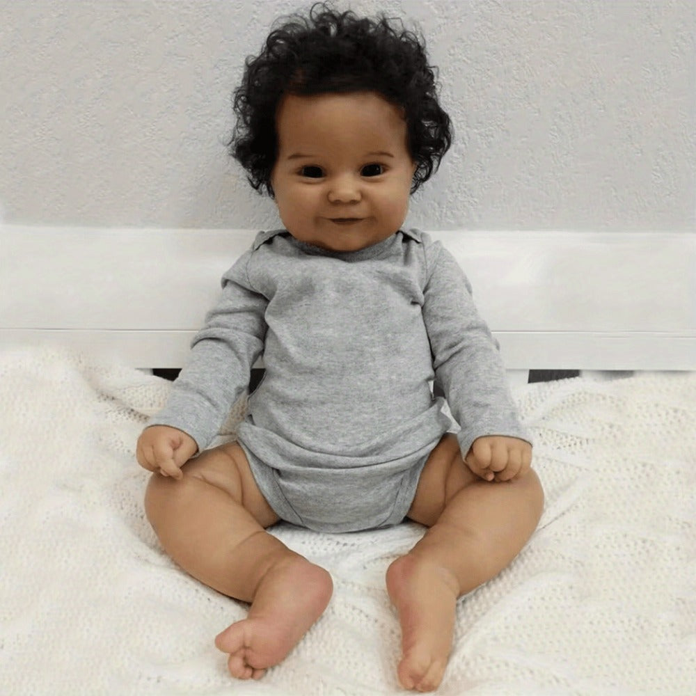 20-Inch Maddie Black Reborn Baby Doll with Soft Vinyl Body