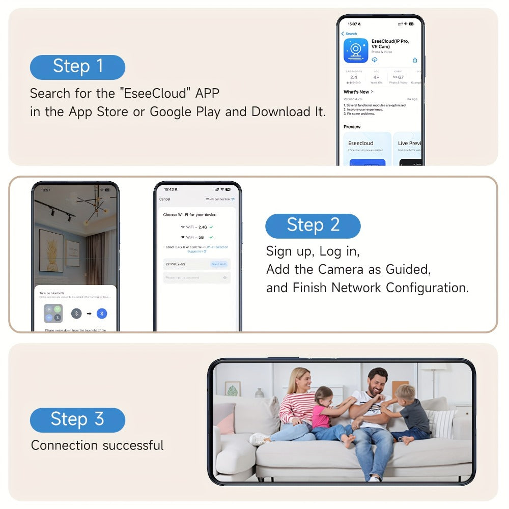 2-Pack Indoor Security Camera 2K QHD, Dual-Band 2.4/5GHz WiFi, 355° Pan PTZ, AI Motion Tracking, Full-Color Night Vision, Two-Way Audio, SD & Cloud Storage – Baby Monitor Pet Cam Home Surveillance