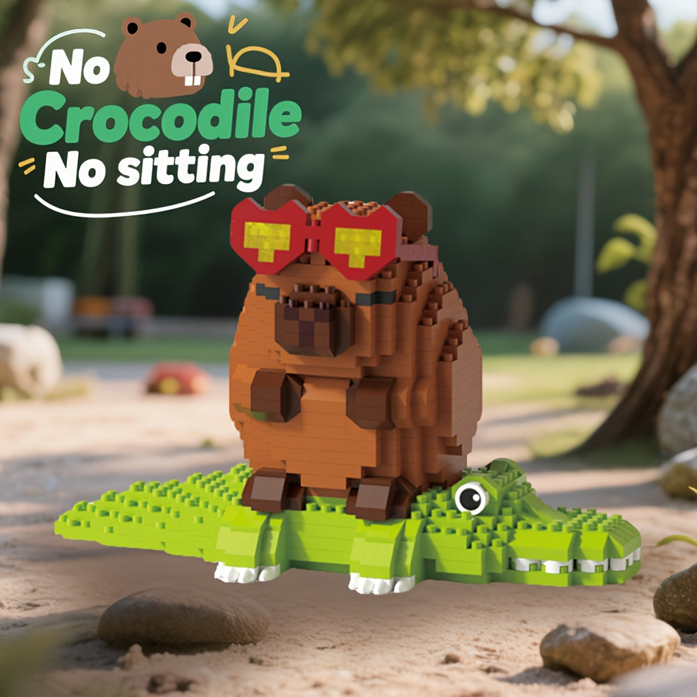 Capybara Micro Brick Scene Building Set with 4 Design Options