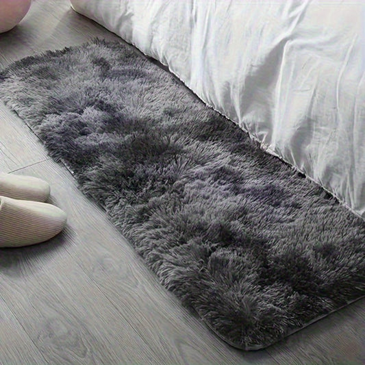 Tie-Dye Knotted Fluffy Mat Super Soft Thickened – Cozy Indoor Area Rug for Living Room, Bedroom & Office, Stylish Floor Covering 15.74x47.24 in – Dark Gray, Light Grey, Pink, White, Purple