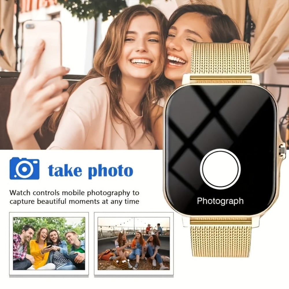 2-in-1 Smartwatch with Wireless Earbuds, Bluetooth Calling & Music Playback, HIFI Sound Quality, HD Lens Camera, Built-in Microphone, UV Protection, Magnetic USB Charging, Dual Strap – Outdoor Sports Smart Watch for Men & Women