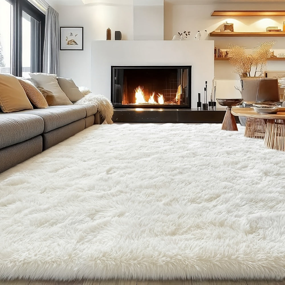 Fluffy Shag Area Rug 8x10 Feet – Ultra Soft Plush Non-Slip Large Living Room Rug, Fuzzy Bedroom Carpet for Teen Dorm, Study Room & Home Decor – Multiple Colors