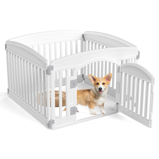 Foldable Dog Playpen for Indoor and Outdoor Use, 4 or 6 Panels, White or Black