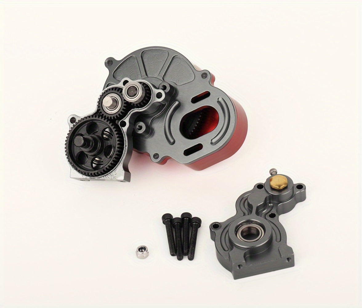 LCG Metal Gearbox with Motor Gears for 1/10 RC Crawler, SCX10/WRAITH