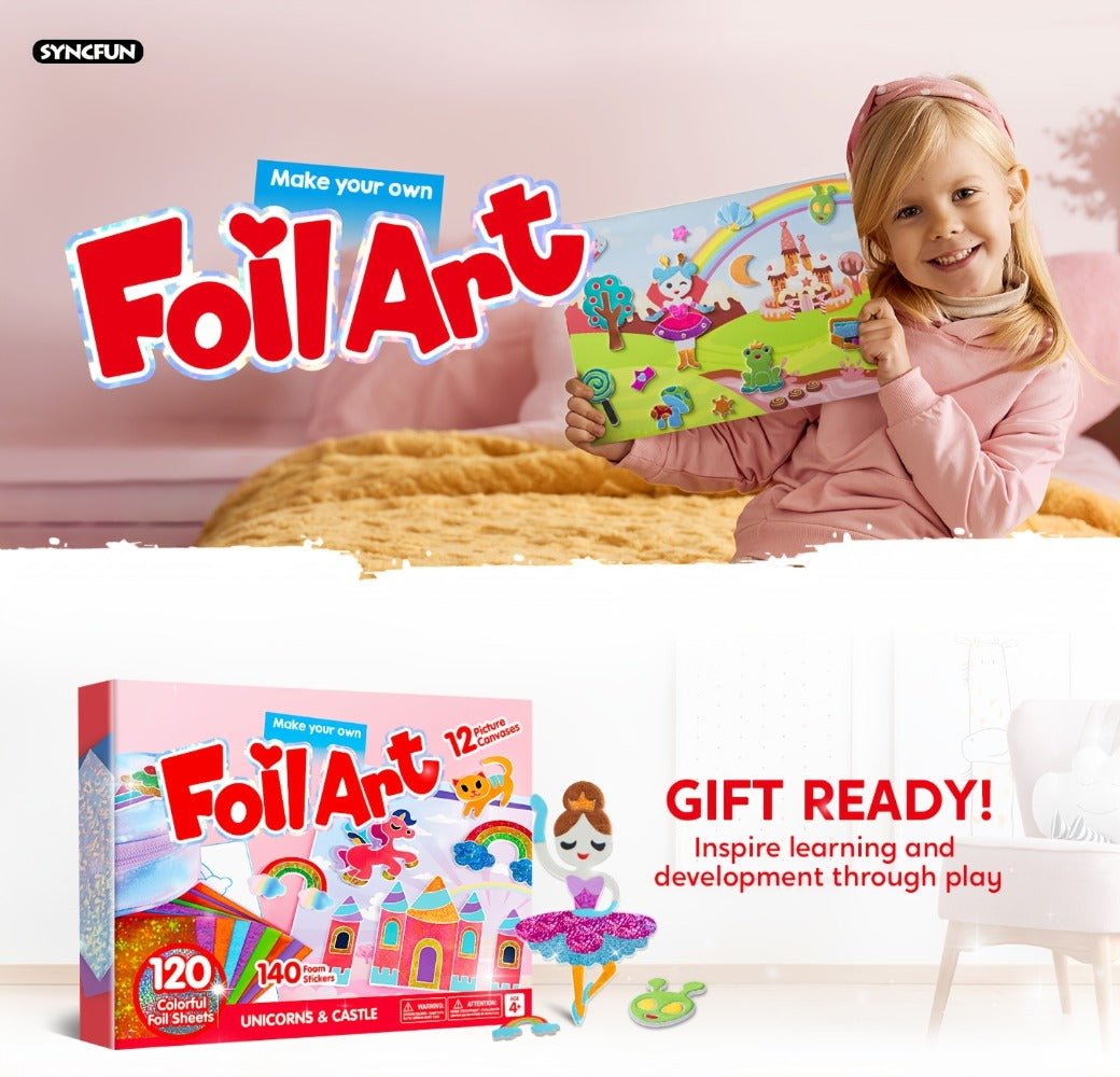 Unicorn Foil Art Craft Kit with Colorful Sheets for Creative Projects