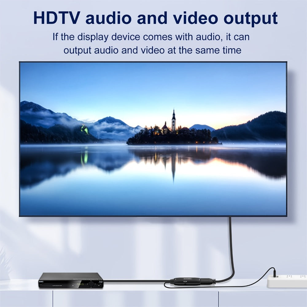RCA to HDMI Converter 1080P Analog Composite AV to HD – Connects DVD VCR VHS PS3 Game Console Android TV Box to HDMI TV, NTSC PAL Compatible, USB Powered, Plug & Play, Black