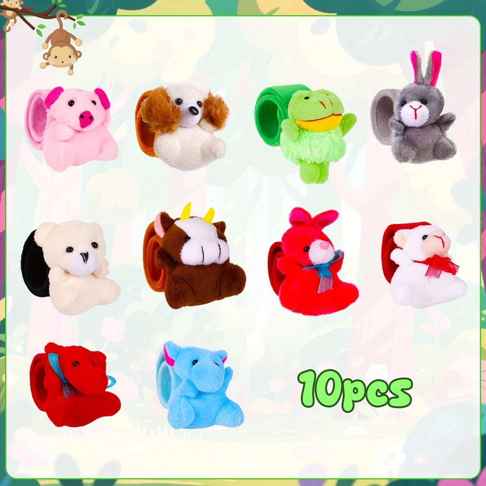 Stuffed Animal Slap Bracelets for Party Favors, 6 to 30-Piece Options